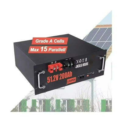 रैक माउंटेड प्रकार LiFePo4 बैटरी 51.2V 200Ah रिचार्जेबल बैटरी पैक IP55