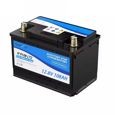 12.8V 108ah 1360CCA रिचार्जेबल लाइफपो4 बैटरी 1382WH ऑटो इंजन स्टार्ट एंड स्टॉप के लिए बीएमएस नामित वोल्टेज के साथ