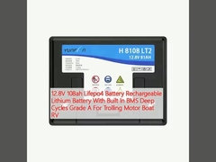 12.8V 108ah लाइफपो4 बैटरी रिचार्जेबल लिथियम बैटरी के साथ निर्मित बीएमएस डीप साइकिल्स ग्रेड ए ट्रॉलिंग मोटर बोट आरवी के लिए